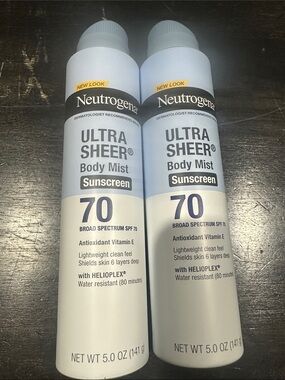 Neutrogena Ultra Sheer Body Mist SPF 70 - Light Blue & White-set of 2